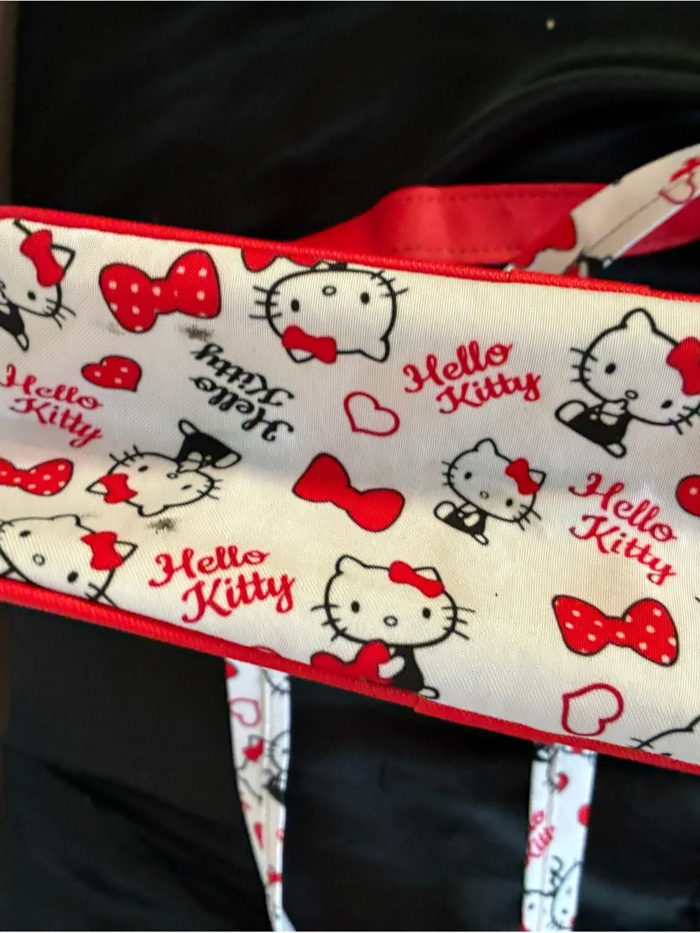 Hello Kitty Clear Crossbody Tote with Red, White, and Black Accents